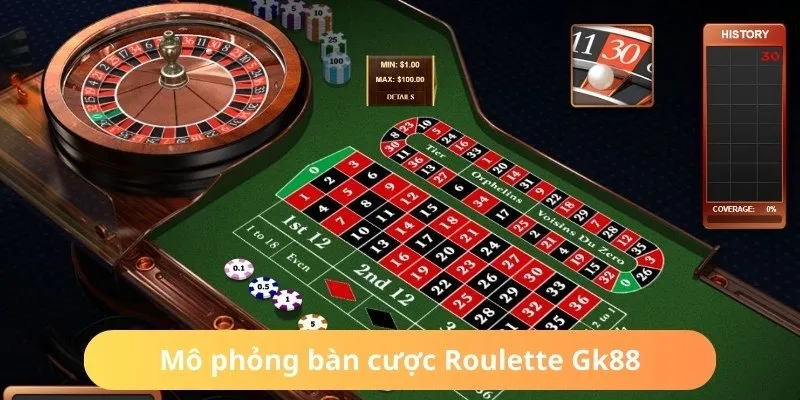 Bàn cược Roulette Gk88 có bố cục rõ ràng